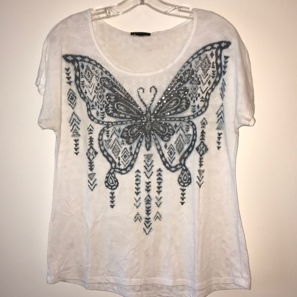 Cute sheer butterfly T-shirt